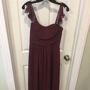 David’s Bridal Wine Bridesmaid dress